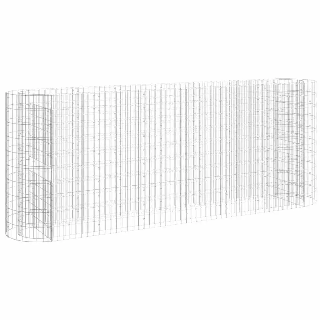 Gabion Raised Bed Galvanised Iron Garden Planter 260 x 50 x 100 cm