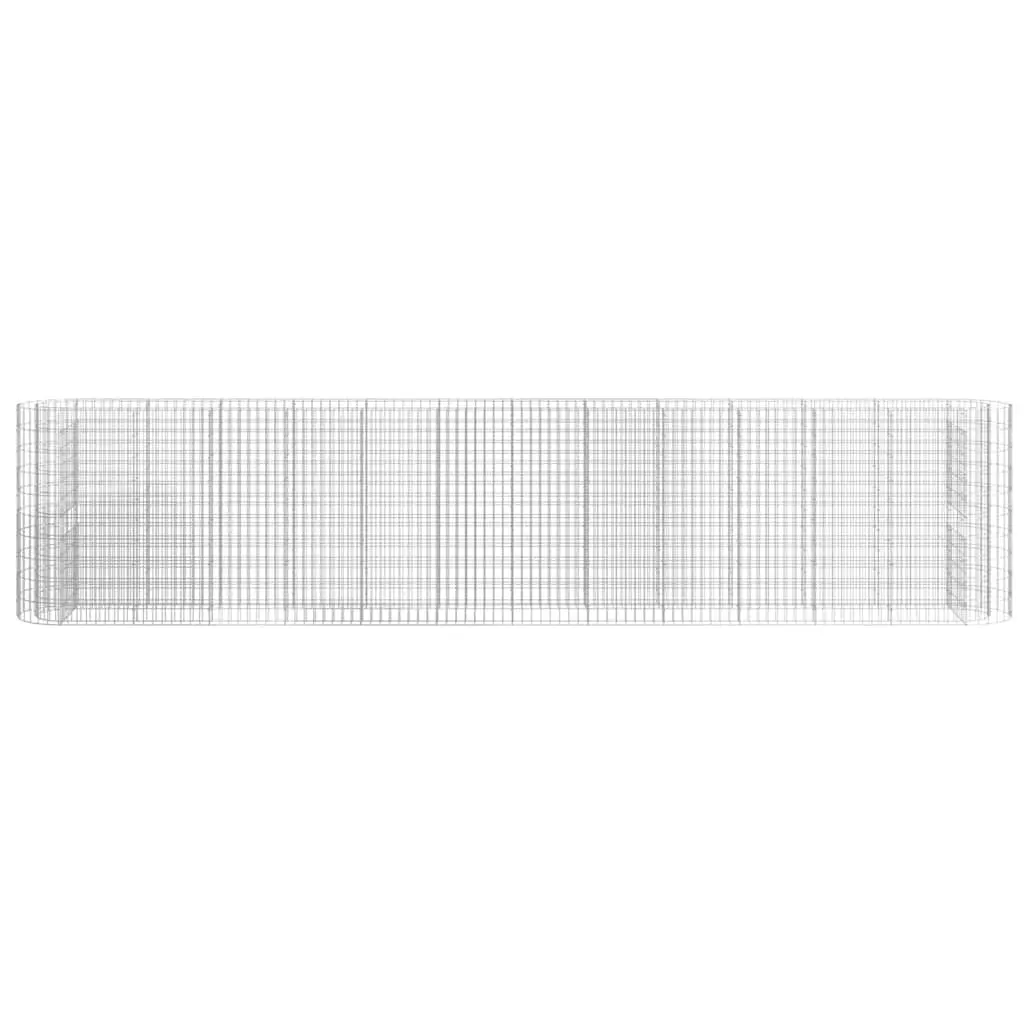 Galvanised Iron Gabion Raised Garden Bed Planter Border 470x50x100cm Silver