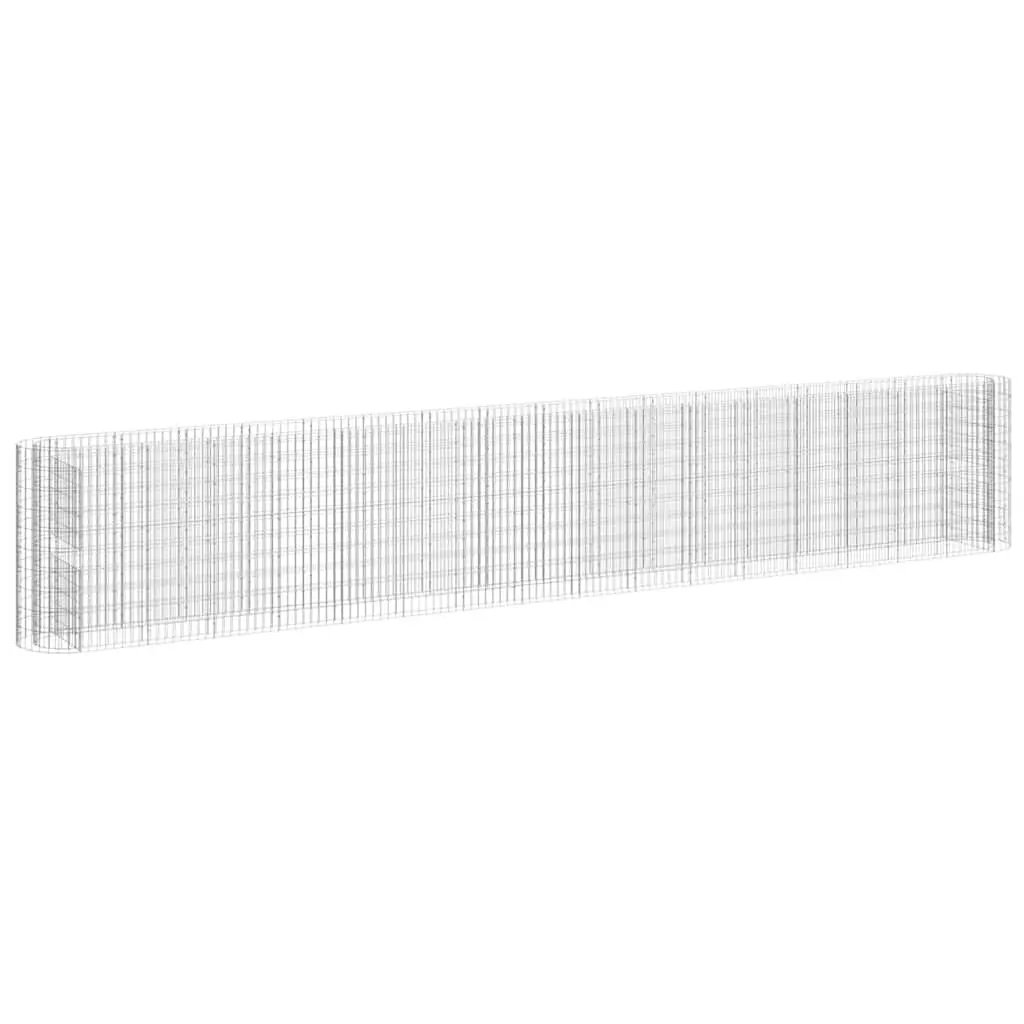 Gabion Raised Bed Galvanised Iron Garden Planter Flower Border 610x50x100cm