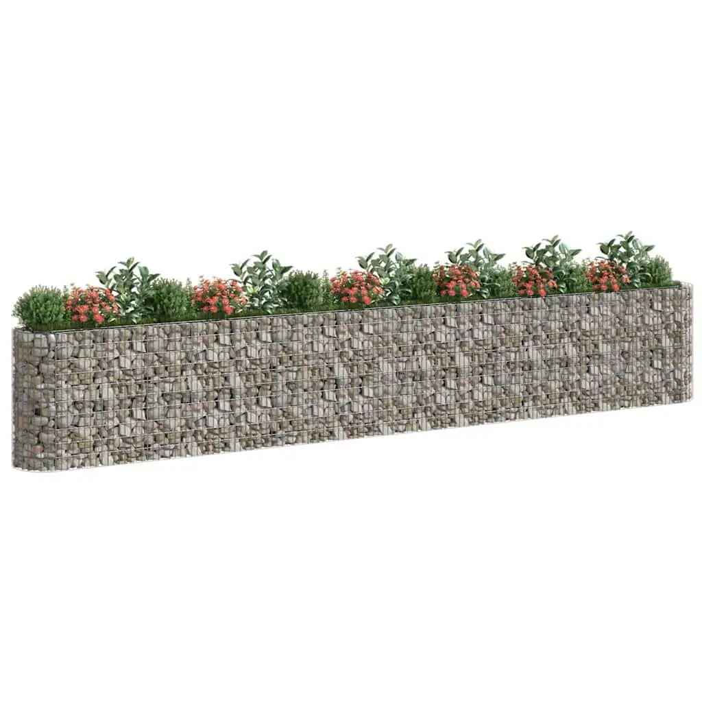 Gabion Raised Bed Galvanised Iron Garden Planter Flower Border 610x50x100cm