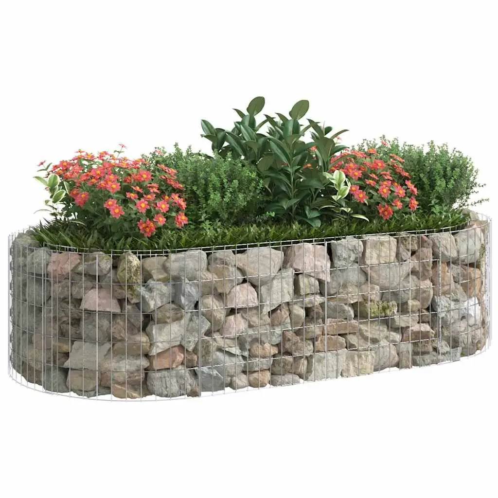 Gabion Raised Garden Bed Galvanised Iron 200x100x50cm Planter Box Border