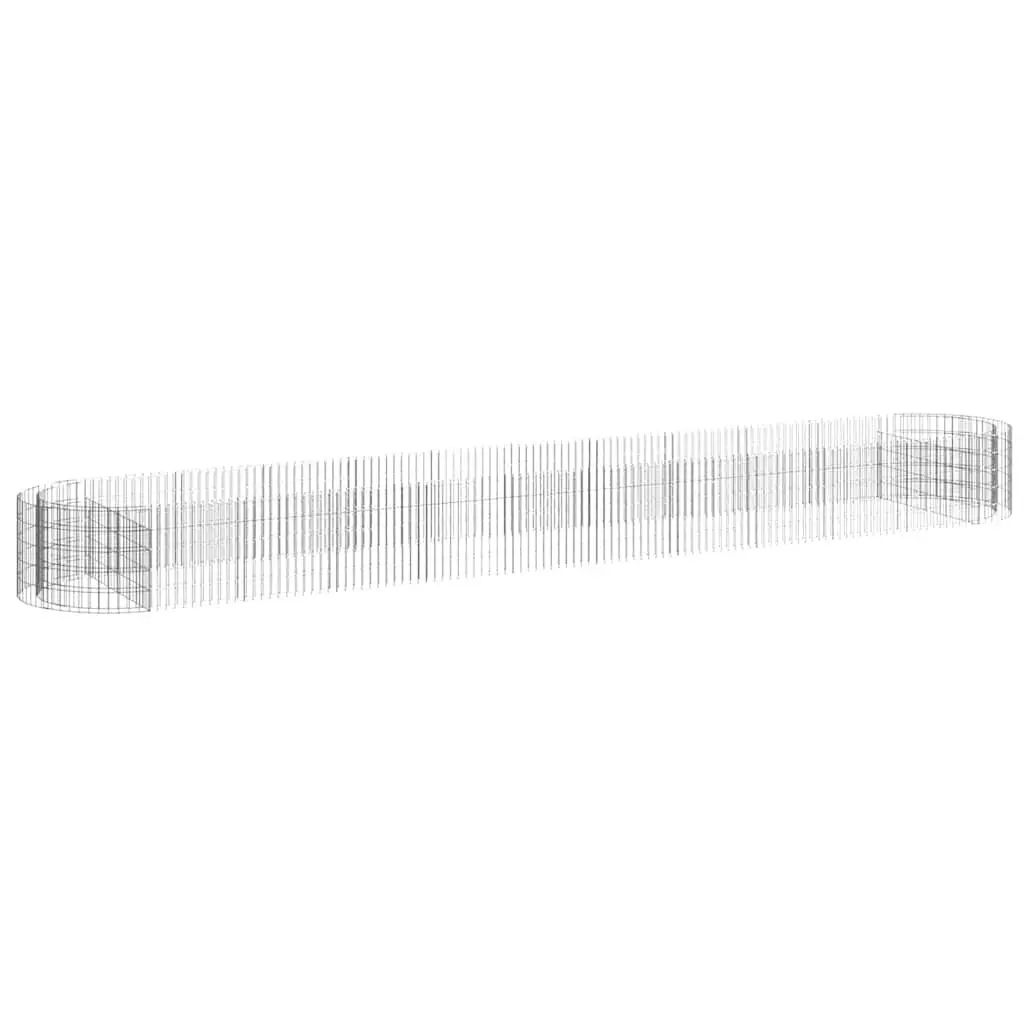 Galvanised Iron Gabion Raised Bed Garden Planter Flower Border 600x100x50cm