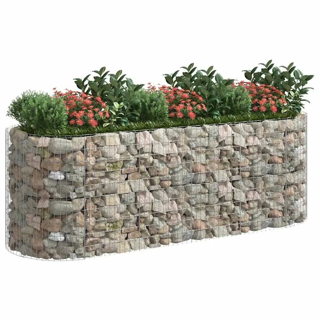 Galvanised Iron Gabion Raised Garden Bed Planter Border Silver 300x100x100cm