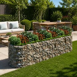 Sturdy Gabion Raised Bed for Your Garden Space 400x100x100 cm