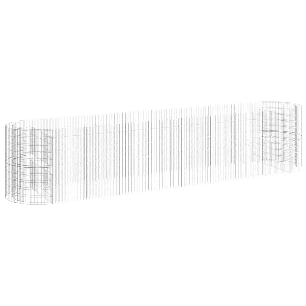 Gabion Raised Bed Planter Box Galvanised Iron 500 x 100 x 100 cm