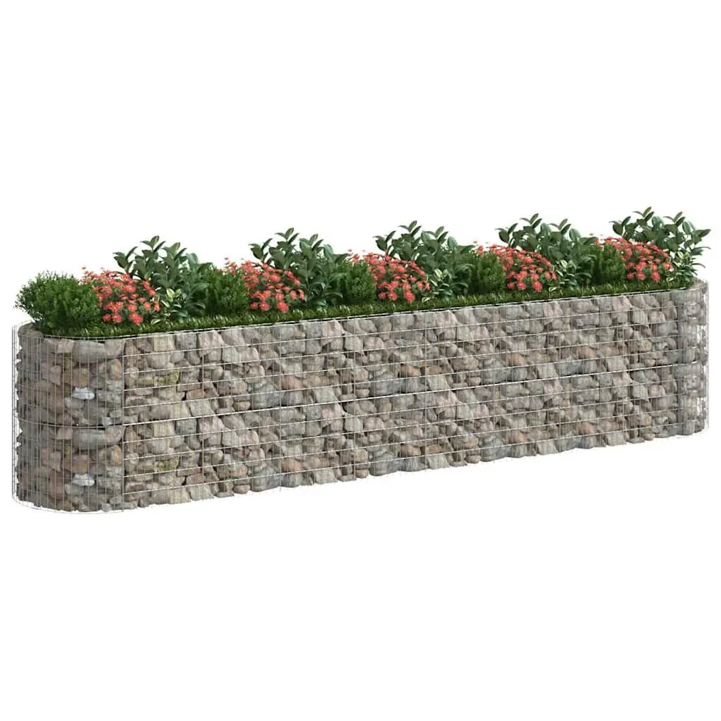 Gabion Raised Bed Planter Box Galvanised Iron 500 x 100 x 100 cm
