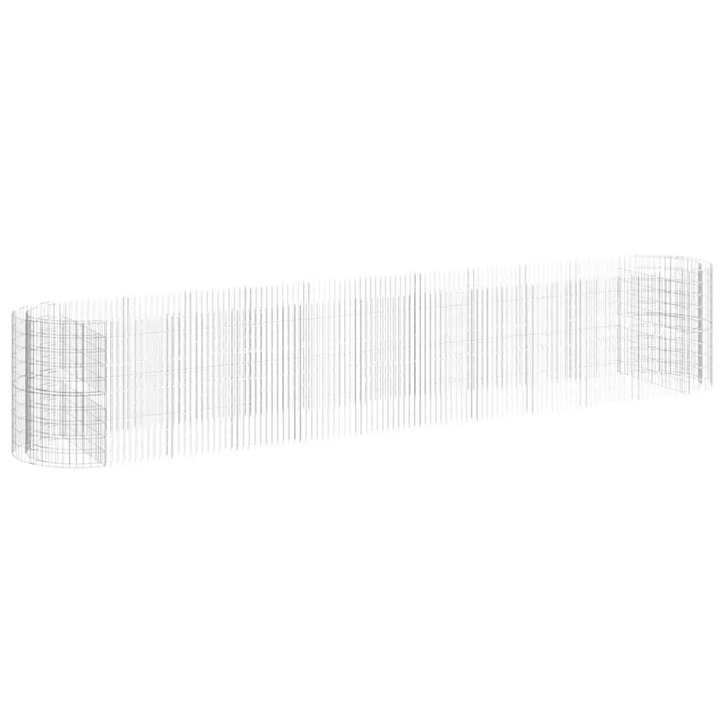 Gabion Raised Bed Planter Sturdy Galvanised Iron 600 x 100 x 100 cm