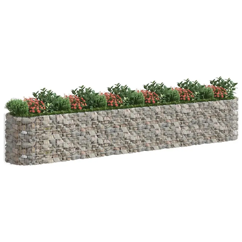 Gabion Raised Bed Planter Sturdy Galvanised Iron 600 x 100 x 100 cm