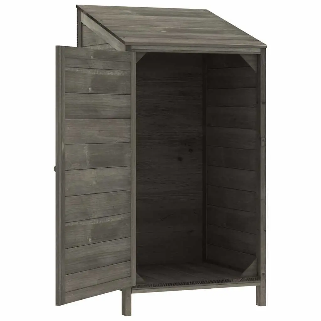 Garden Shed Anthracite Solid Fir Wood Outdoor Storage 55 x 52 x 112 cm