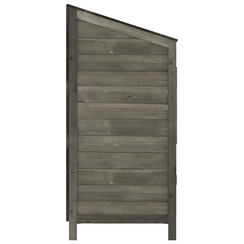 Garden Shed Anthracite Solid Fir Wood Outdoor Storage 55 x 52 x 112 cm