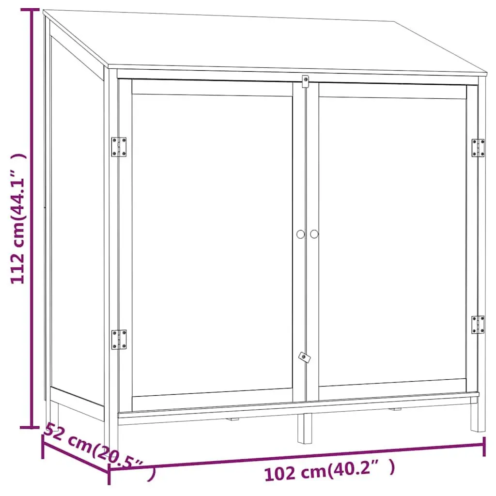 Garden Shed Anthracite Outdoor Storage Solid Wood Fir Backyard Structure