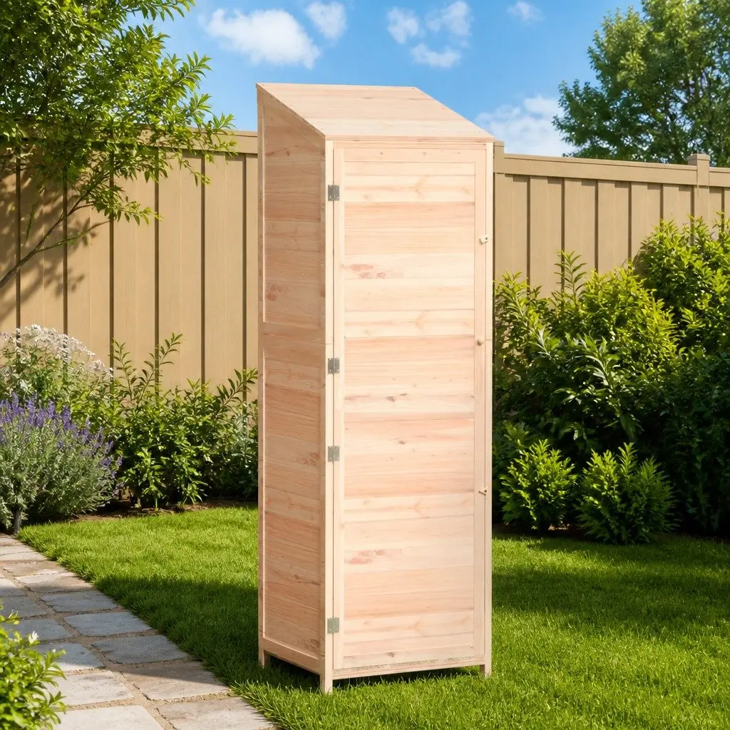 Garden Shed Solid Wood Fir Outdoor Storage 55x52x174.5cm