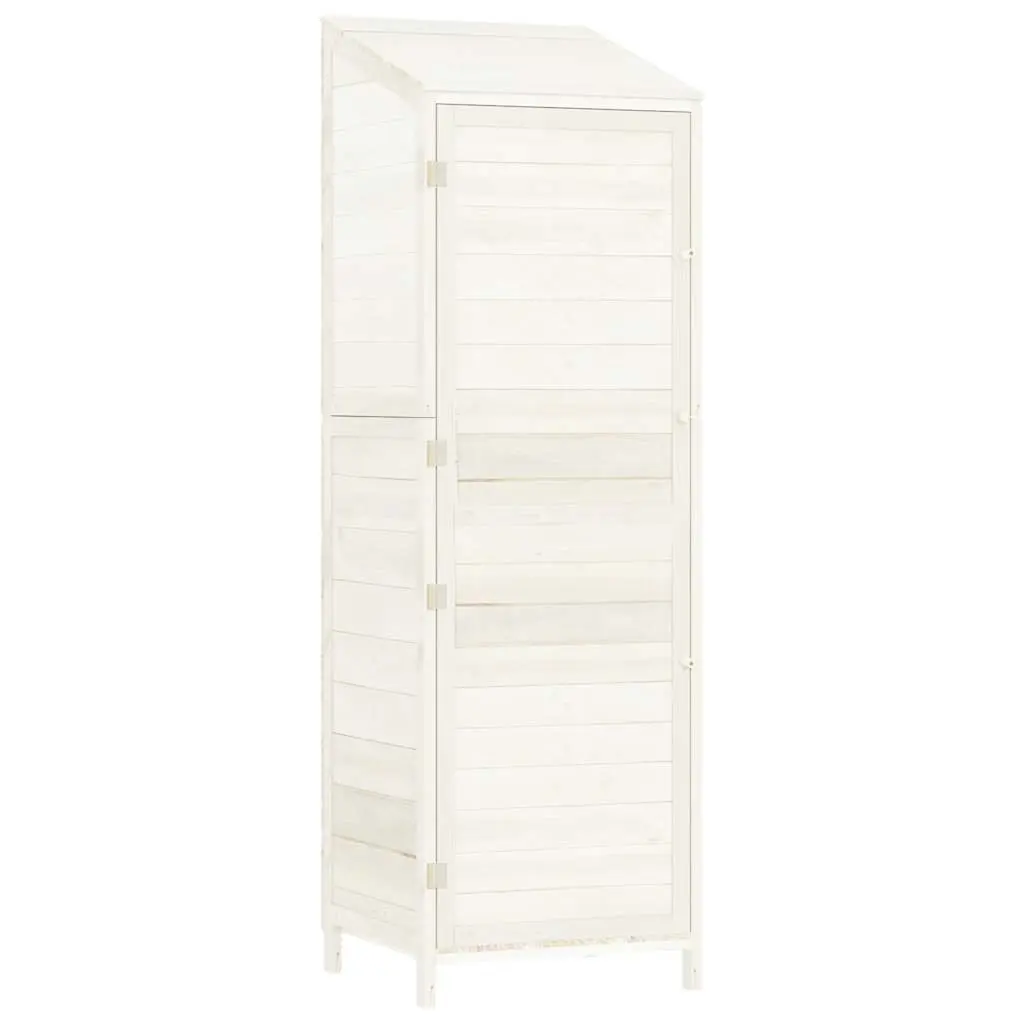 Garden Shed White Wooden Outdoor Storage 55 x 52 x 174.5 cm