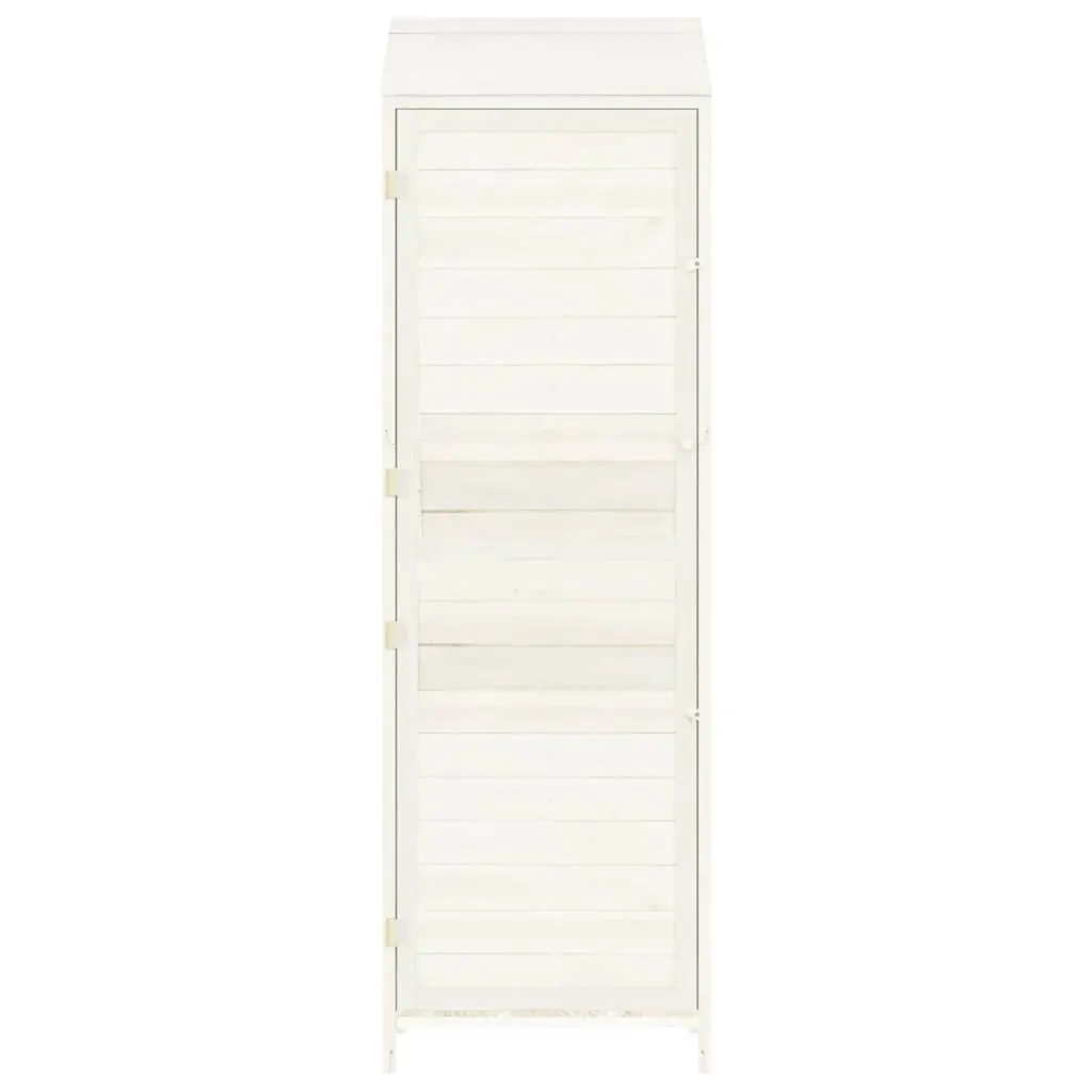 Garden Shed White Wooden Outdoor Storage 55 x 52 x 174.5 cm
