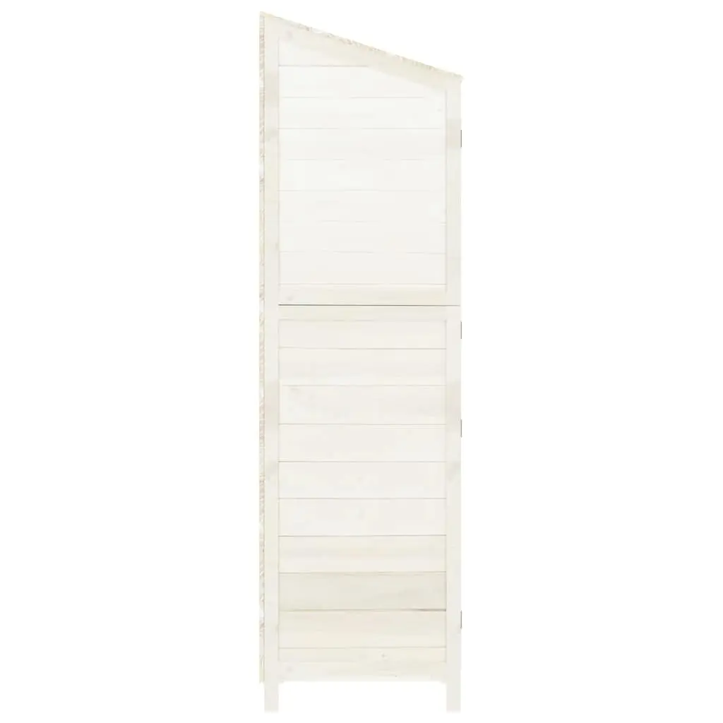 Garden Shed White Wooden Outdoor Storage 55 x 52 x 174.5 cm
