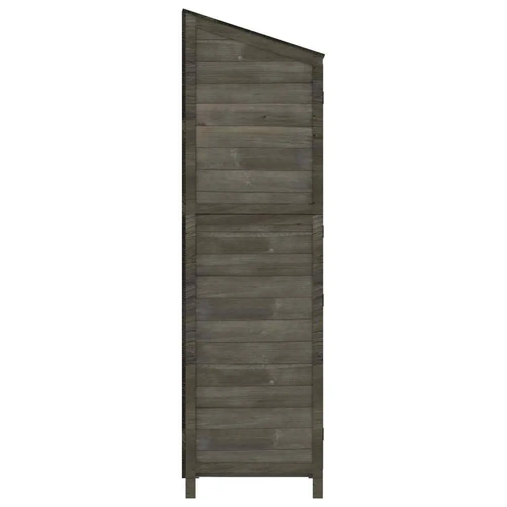 Garden Shed Anthracite Solid Fir Wood 55x52x174.5 cm