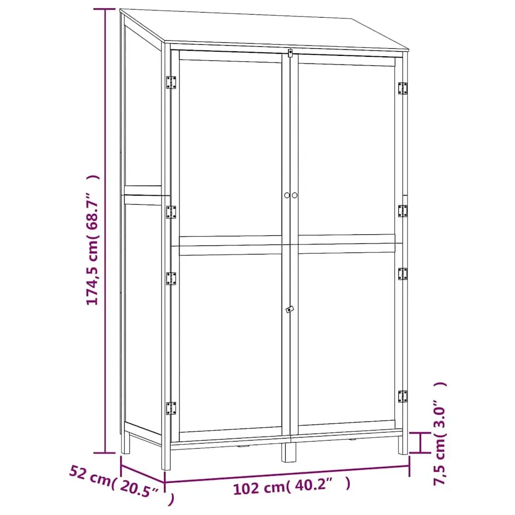 Garden Shed Anthracite Outdoor Storage Wooden Fir Wood Backyard Tool House
