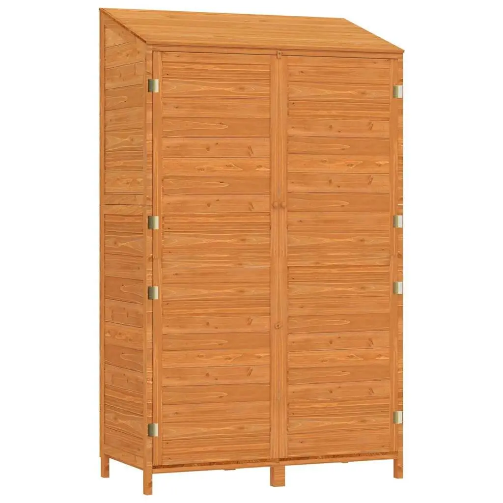 Garden Shed Brown 102x52x174.5cm Solid Fir Wood Outdoor Storage Structure