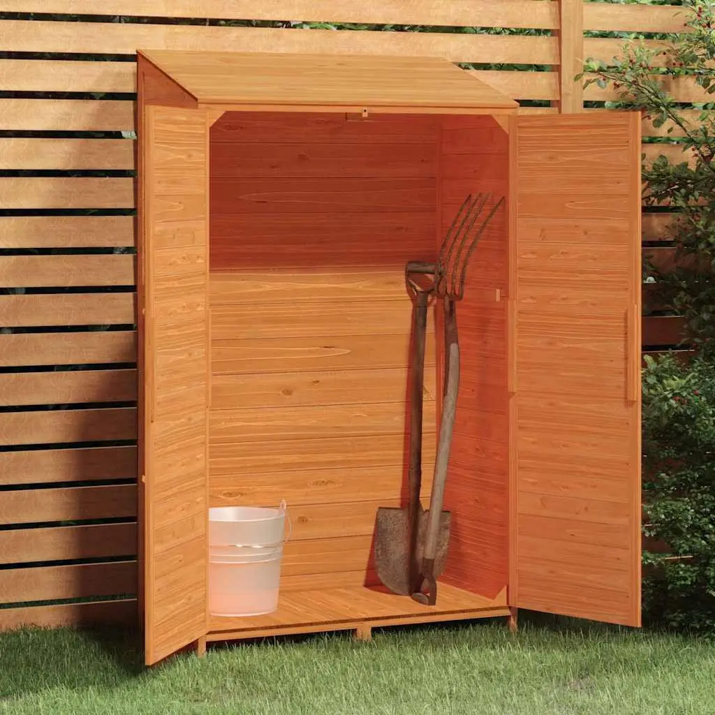 Garden Shed Brown 102x52x174.5cm Solid Fir Wood Outdoor Storage Structure
