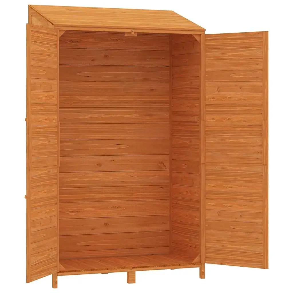 Garden Shed Brown 102x52x174.5cm Solid Fir Wood Outdoor Storage Structure