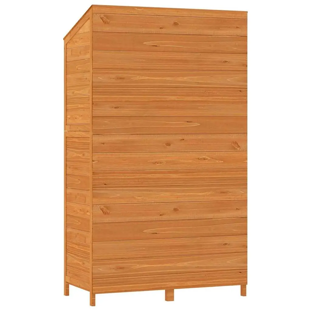Garden Shed Brown 102x52x174.5cm Solid Fir Wood Outdoor Storage Structure