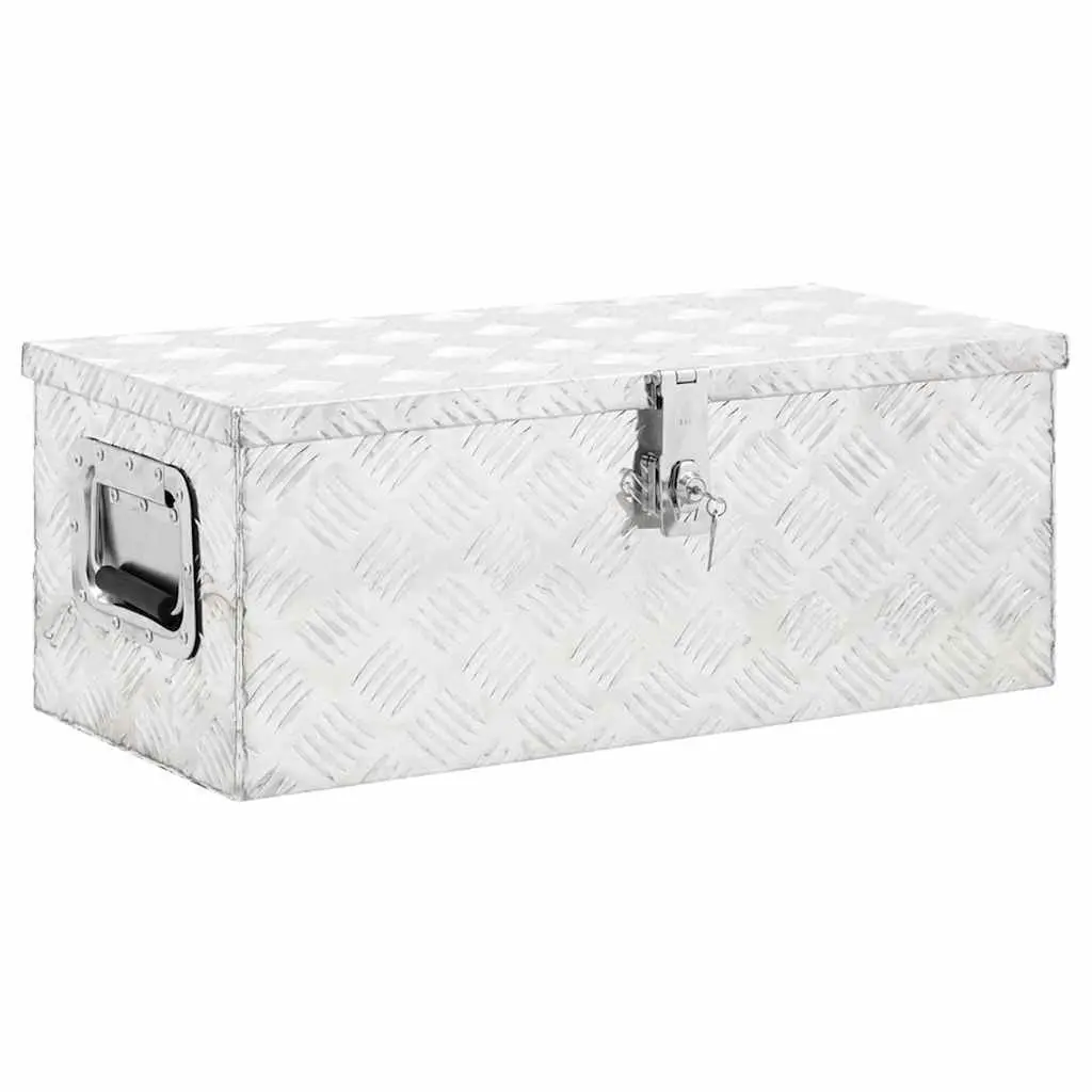 Aluminium Storage Box Lockable Portable 70x31x27cm Silver