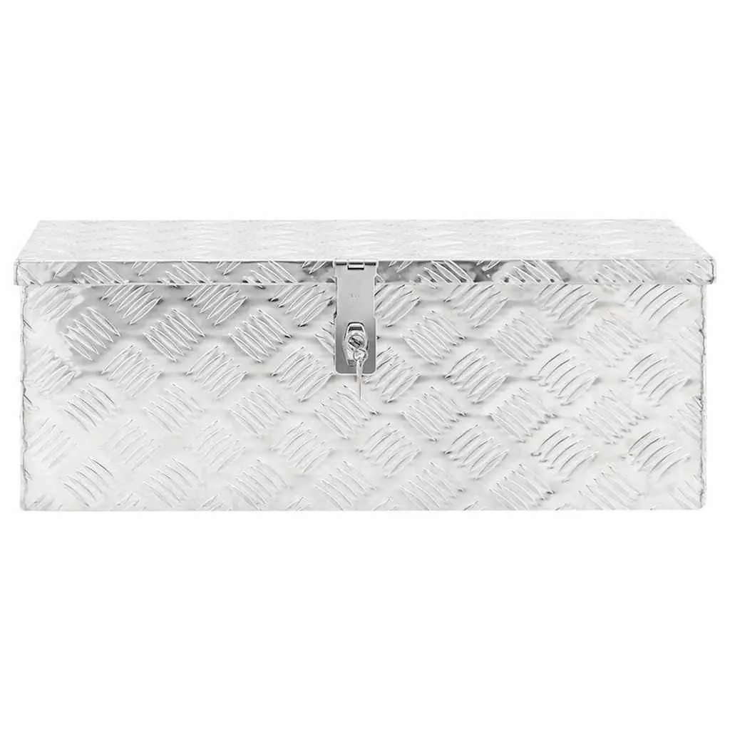Aluminium Storage Box Lockable Portable 70x31x27cm Silver