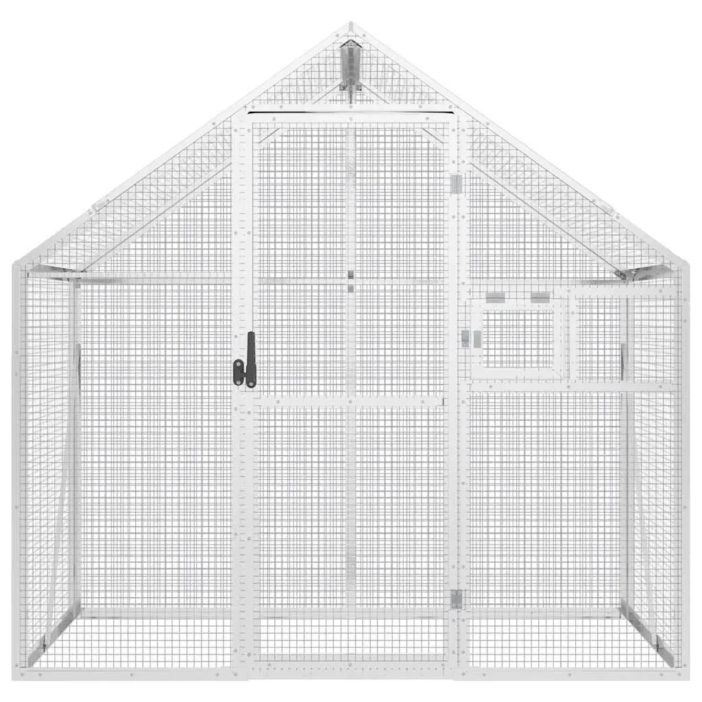 Bird Aviary Aluminium Frame Silver 179x100x185 cm Wire Mesh Cage for Parrots