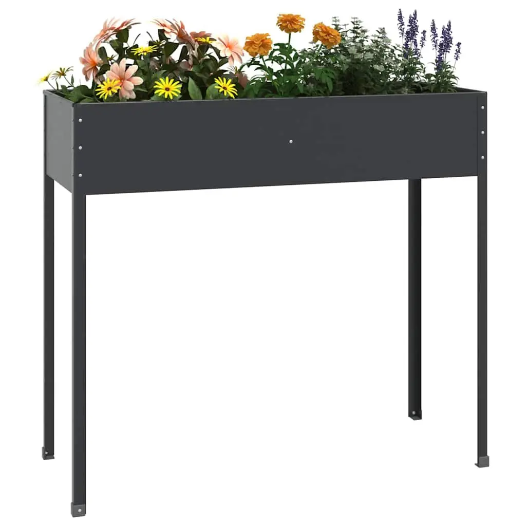 Garden Planter Raised Bed Anthracite High Feet 1005 x 405 x 900 mm Outdoor Pots for Flowers Vegetables