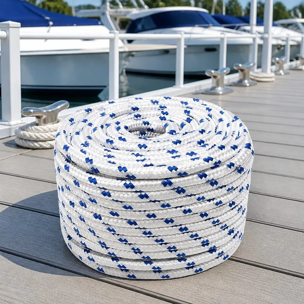Boat Rope White 12mm 100m Marine Sailing Rigging Dock Line Coil