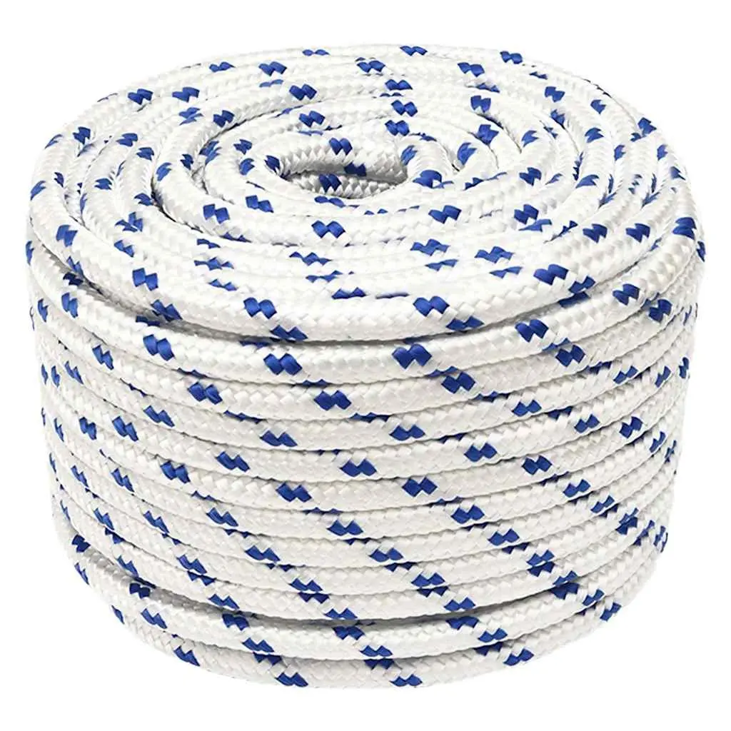 Boat Rope White 12mm 100m Durable Polypropylene Braided Marine Sailing Rigging Dock Line Coil