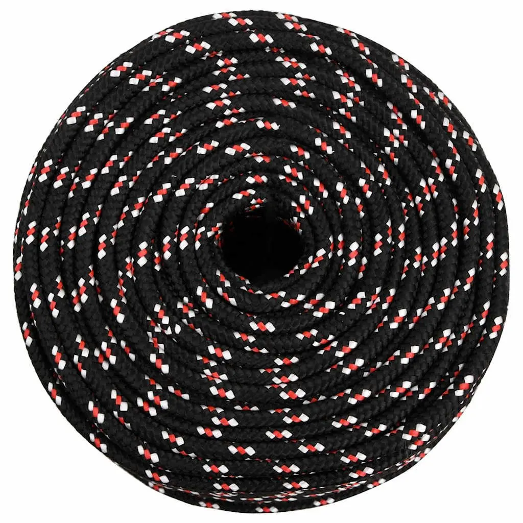 Marine Rope Black Braided Polypropylene 6mm 25m