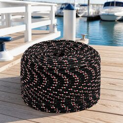 Boat Rope Black 10mm 25m Polypropylene Braided Marine Dock Line Sailing Rigging