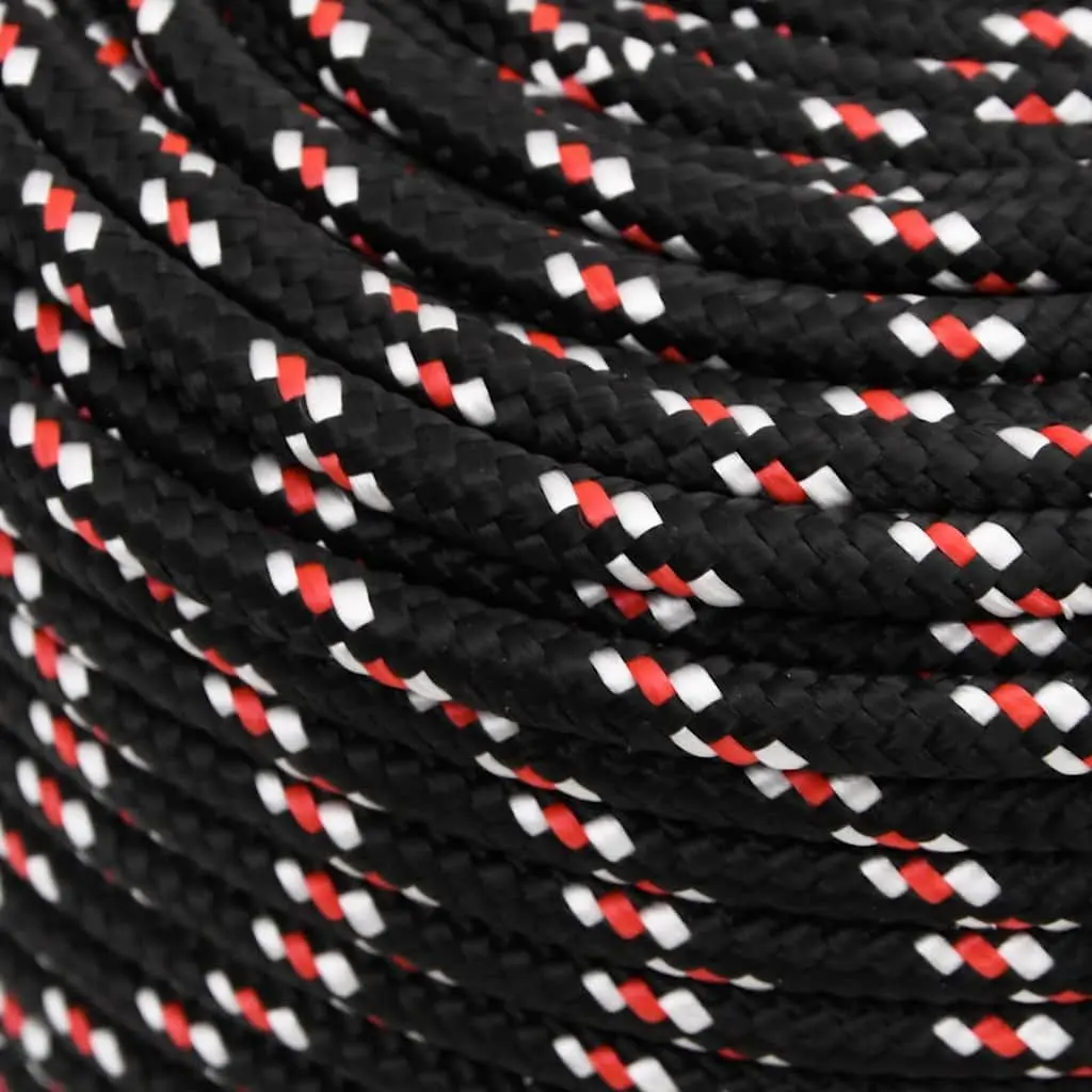 Boat Rope Black 10mm 25m Polypropylene Braided Marine Dock Line