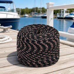 Boat Rope Black 10mm 100m Polypropylene Braided Marine Sailing Rigging Dock Line
