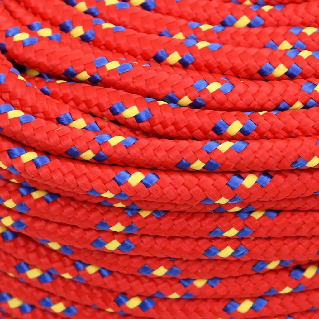 Boat Rope Red Braided Polypropylene 6mm 50m Marine Sailing Rigging Dock Line