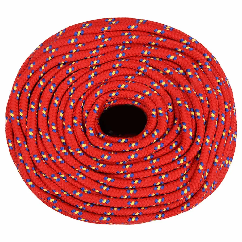 Boat Rope Braided Red 10mm 100m Polypropylene Marine Dock Line