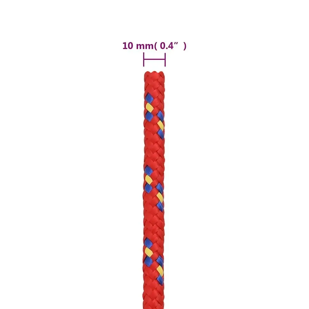 Boat Rope Braided Red 10mm 100m Polypropylene Marine Dock Line