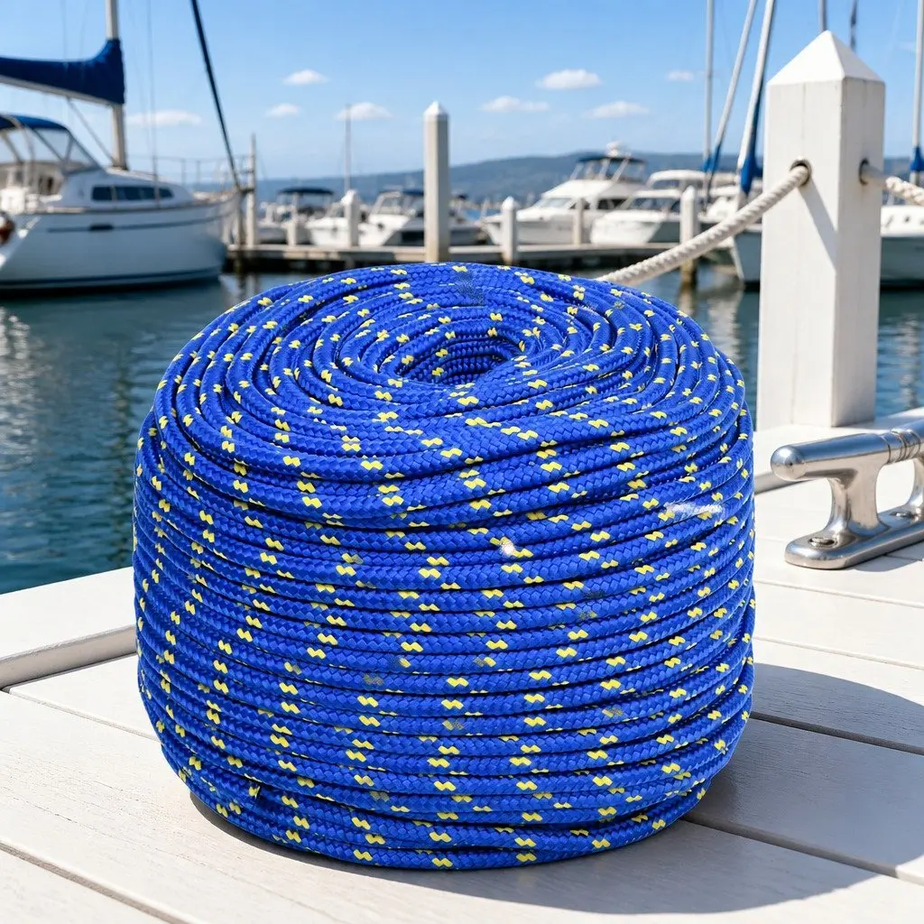 Boat Rope Braided 10mm 100m Blue Polypropylene Marine