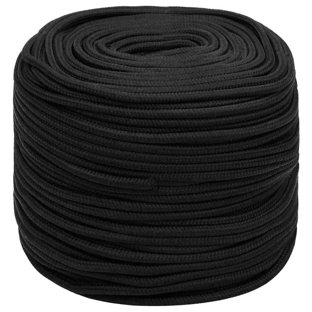 Boat Rope Braided Polypropylene Black 10mm 50m