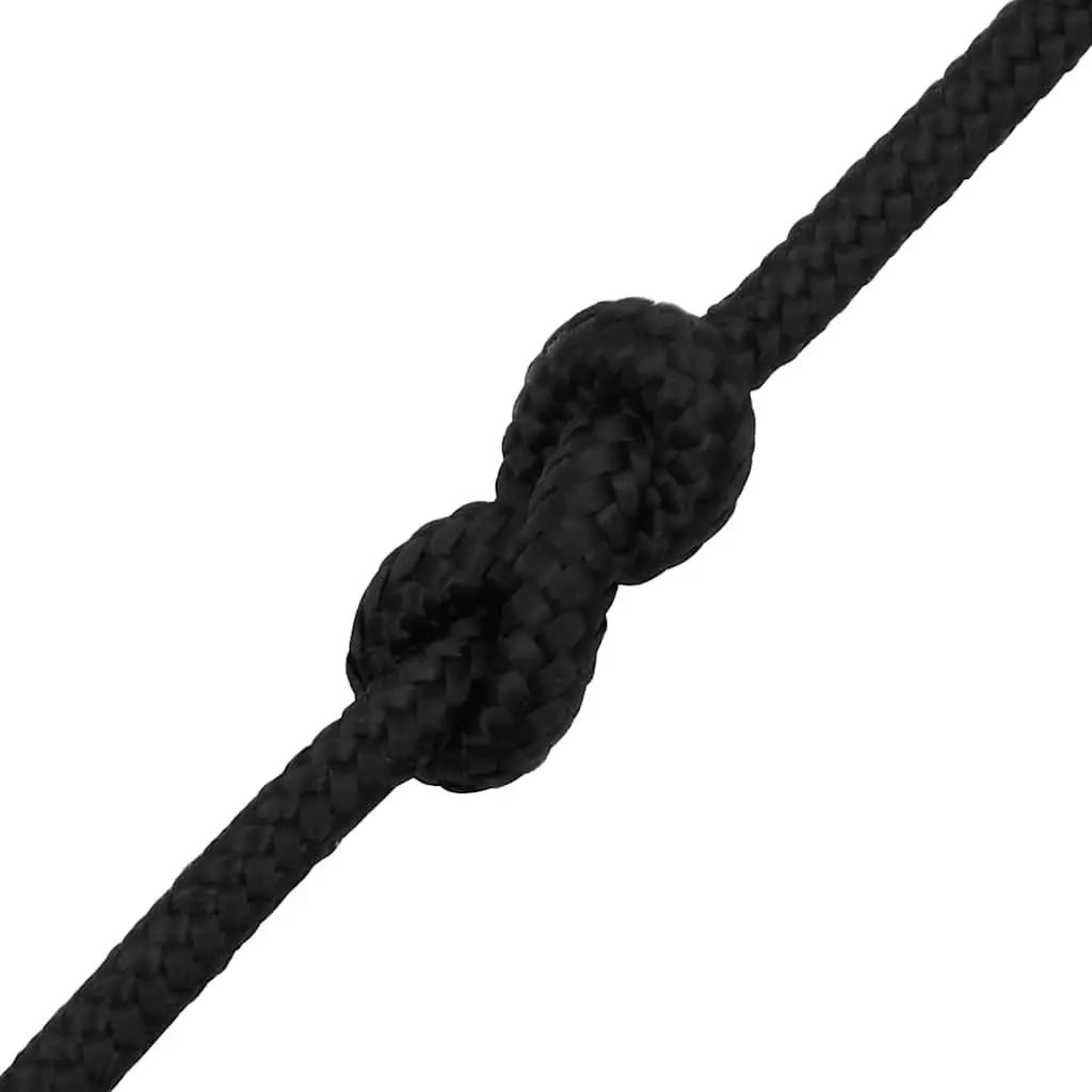 Boat Rope Braided Polypropylene Black 10mm 50m