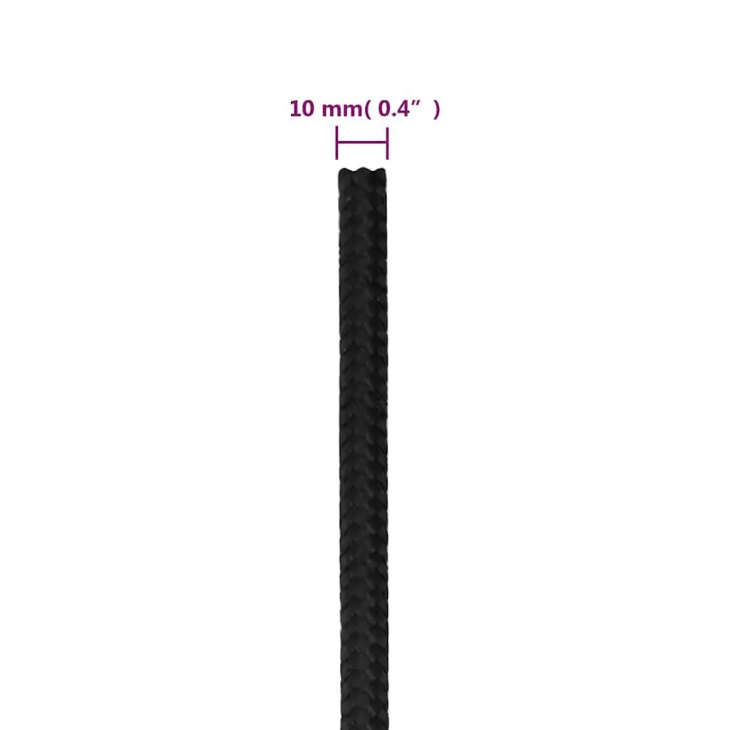 Boat Rope Braided Polypropylene Black 10mm 50m
