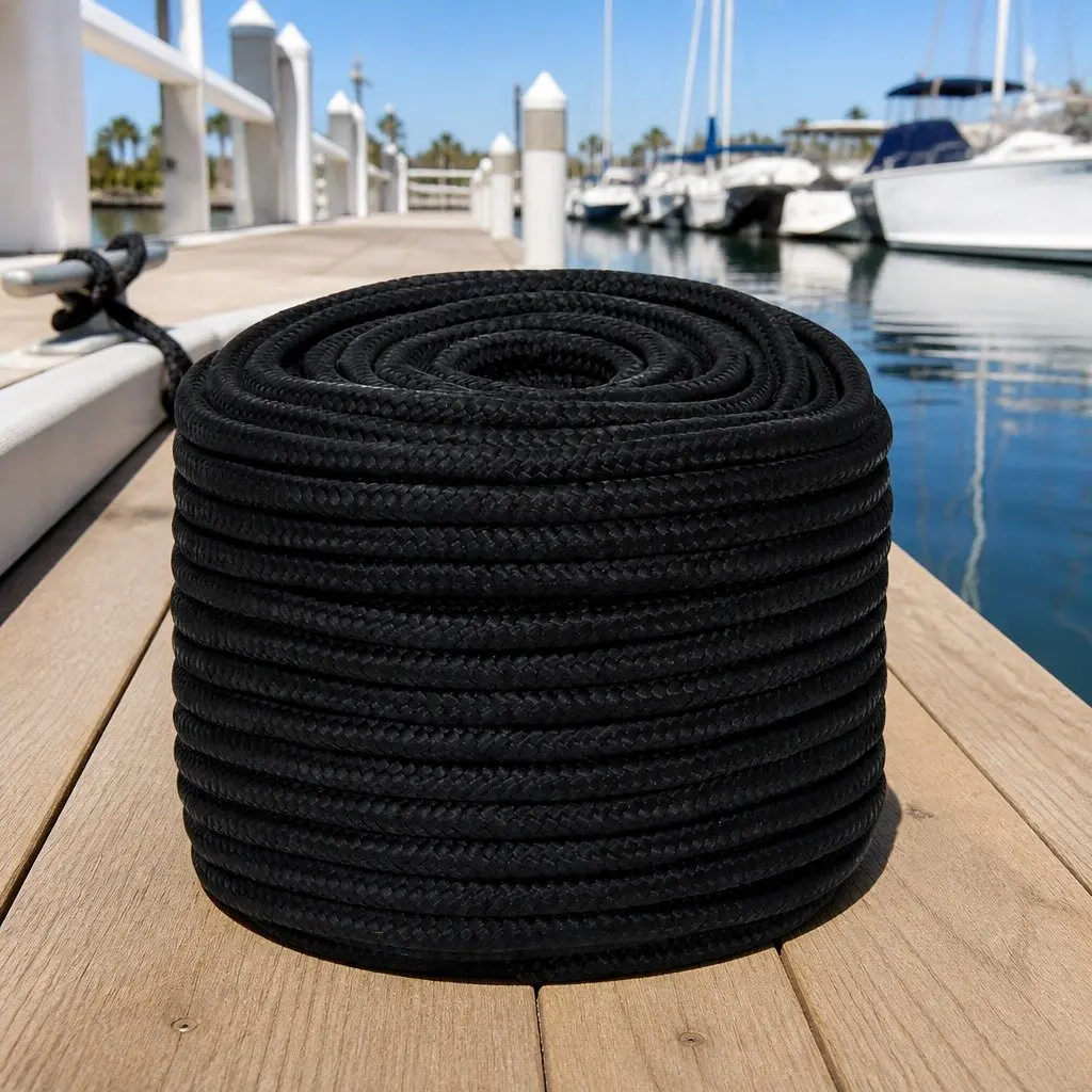 Boat Rope Braided Polypropylene Black 12mm 25m