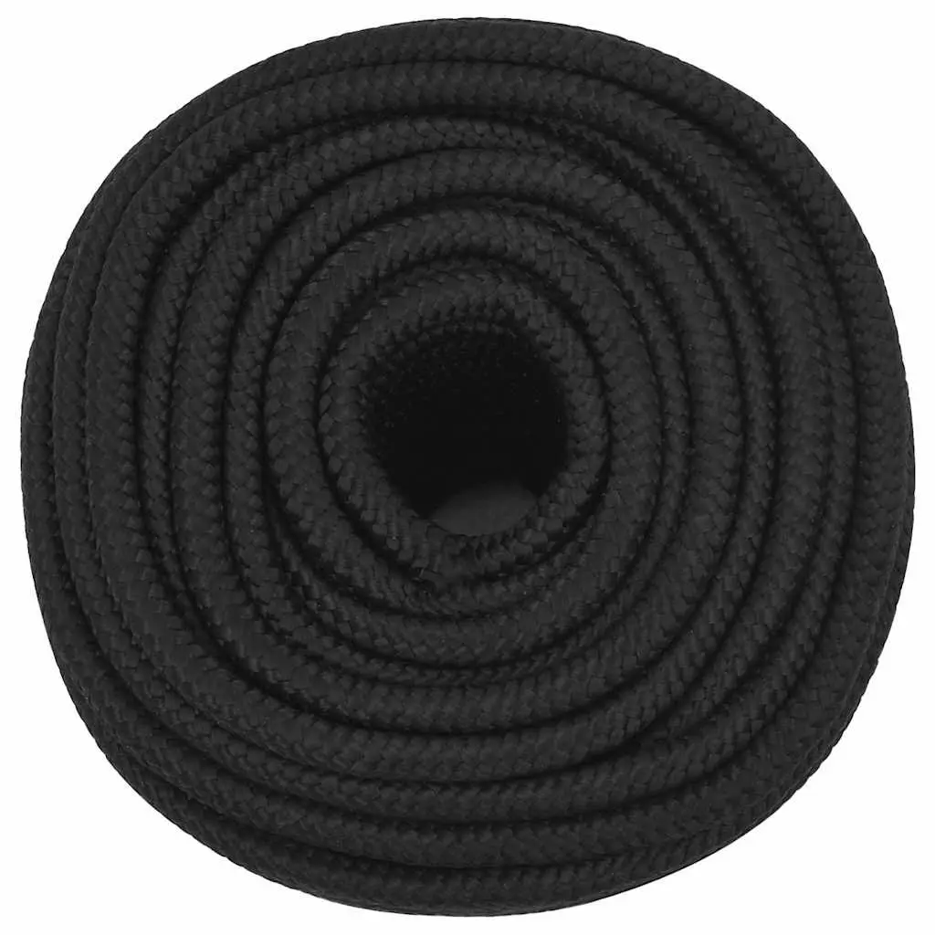 Boat Rope Braided Polypropylene Black 12mm 25m
