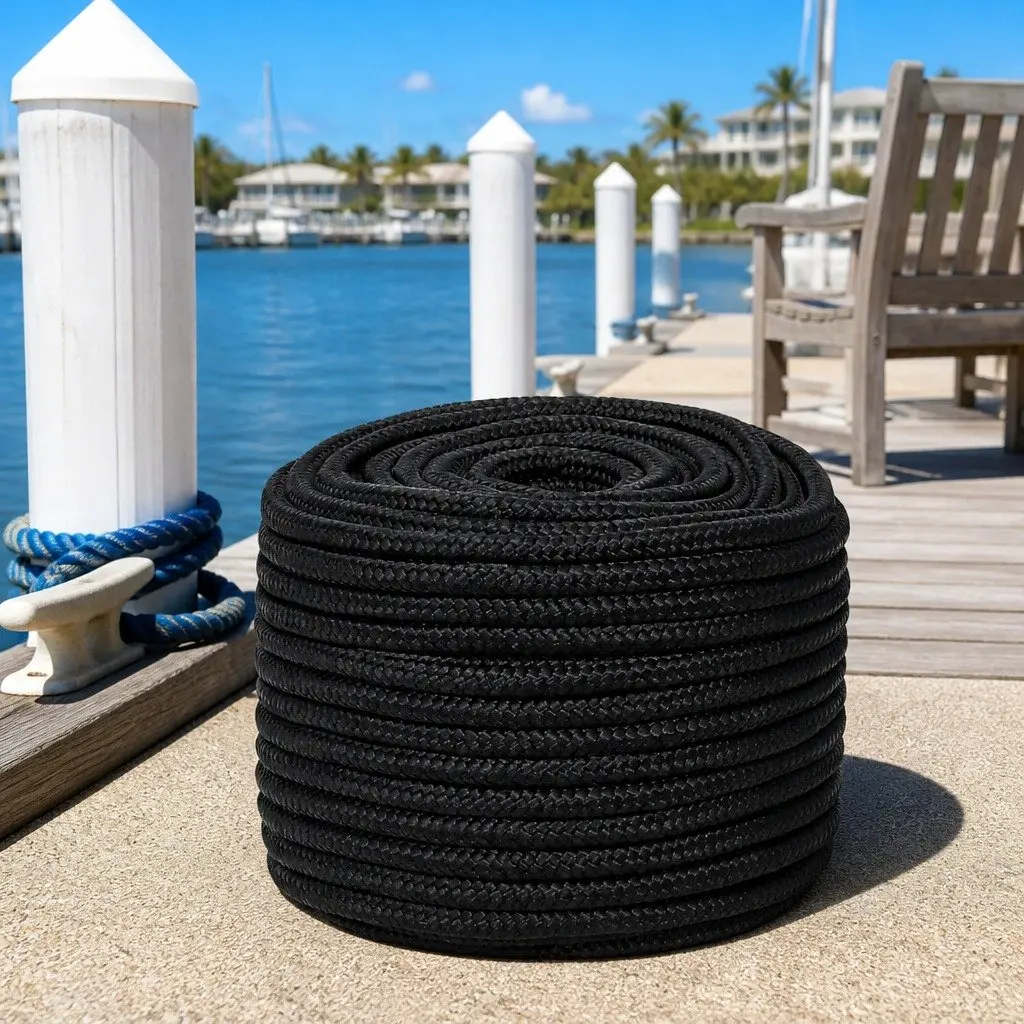 Boat Rope Braided Polypropylene Black 12mm 100m