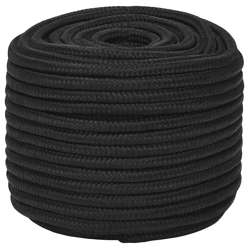 Boat Rope Braided Polypropylene Black 12mm 100m