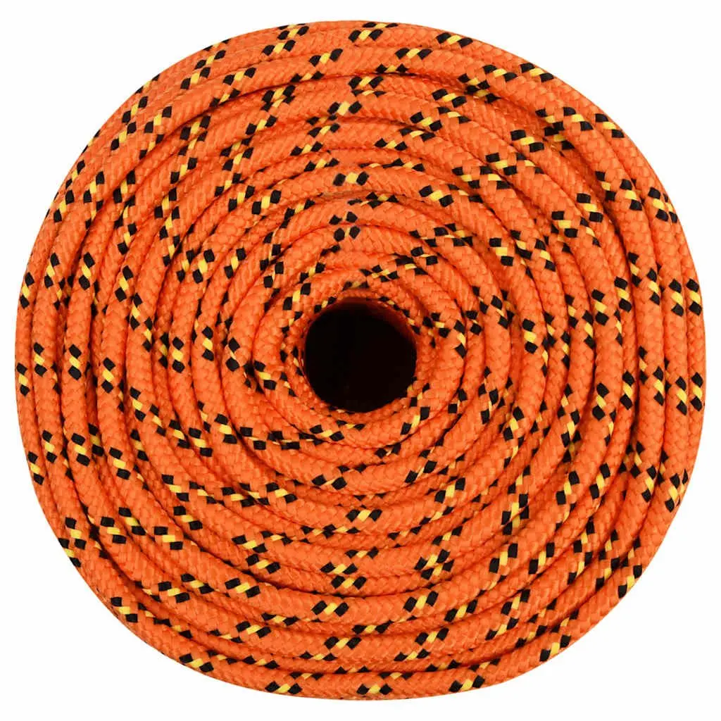 Boat Rope Orange 8mm 50m Polypropylene Braided Marine Dock Line