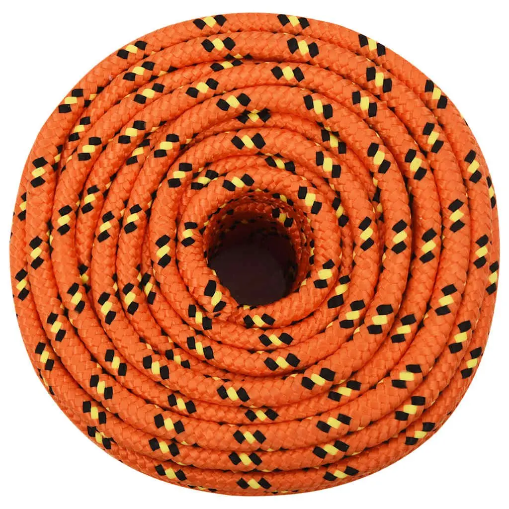 Boat Rope Braided Polypropylene Orange 12mm 100m