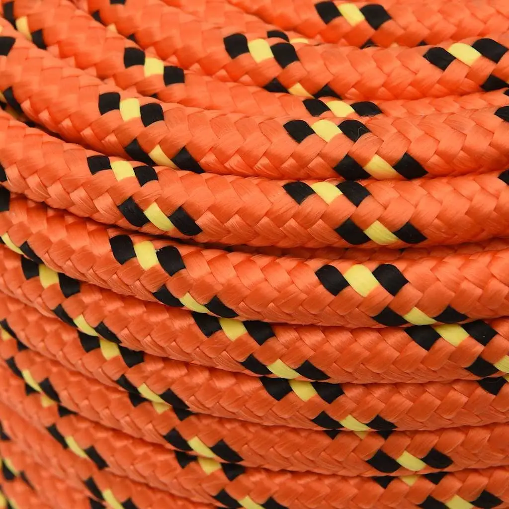 Boat Rope Braided Polypropylene Orange 12mm 100m