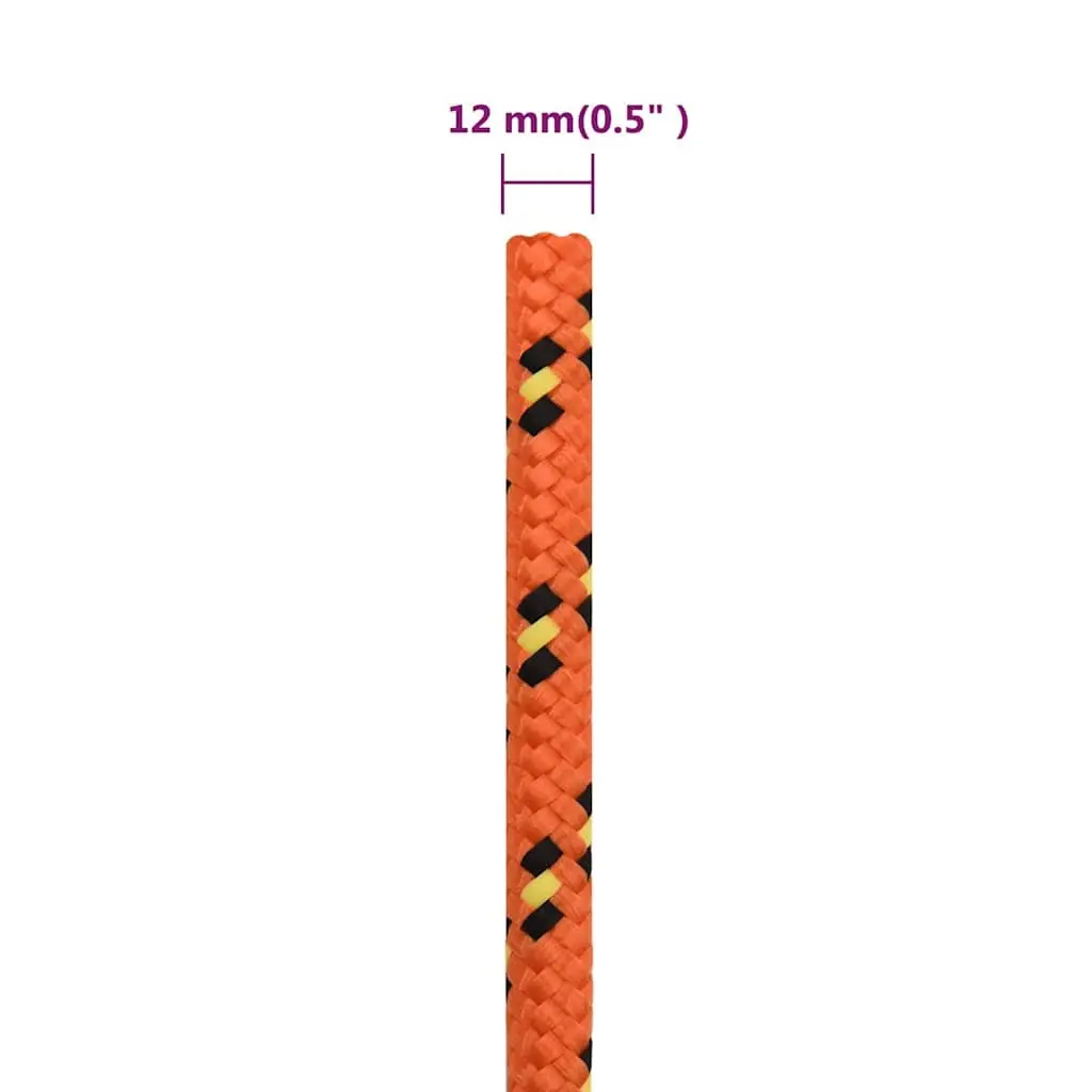 Boat Rope Braided Polypropylene Orange 12mm 100m